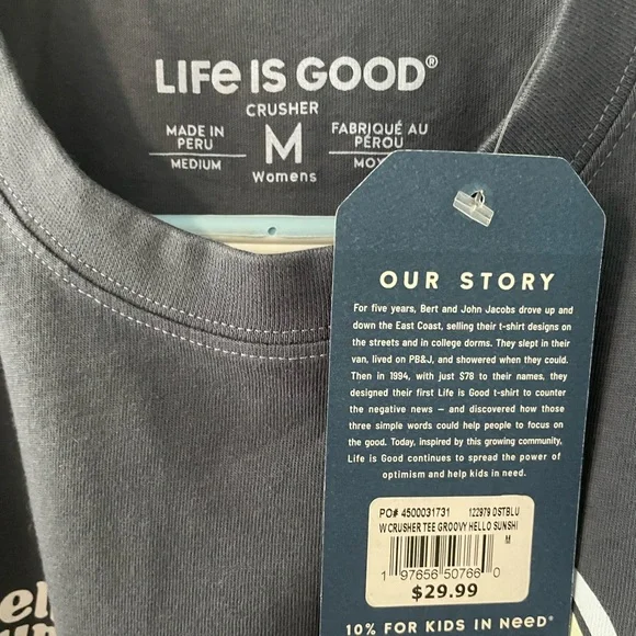 Life is Good Navy T-Shirt - Picture 3 of 4